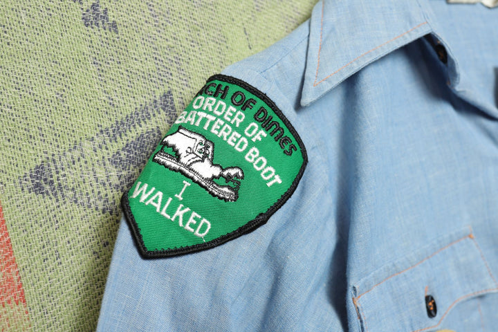 Boy Scouts Patched Vintage Kids Chambray Selvedge Shirt 12 70s Denim