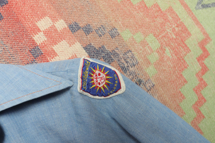 Boy Scouts Patched Vintage Kids Chambray Selvedge Shirt 12 70s Denim