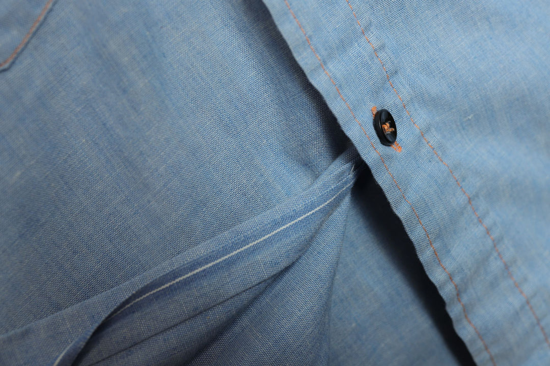 Boy Scouts Patched Vintage Kids Chambray Selvedge Shirt 12 70s Denim