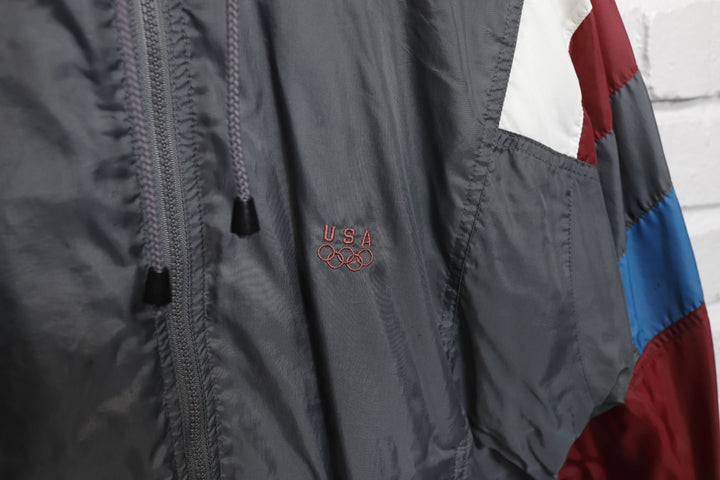 USA Olympics Vintage Gray and Maroon Jacket Small 90s