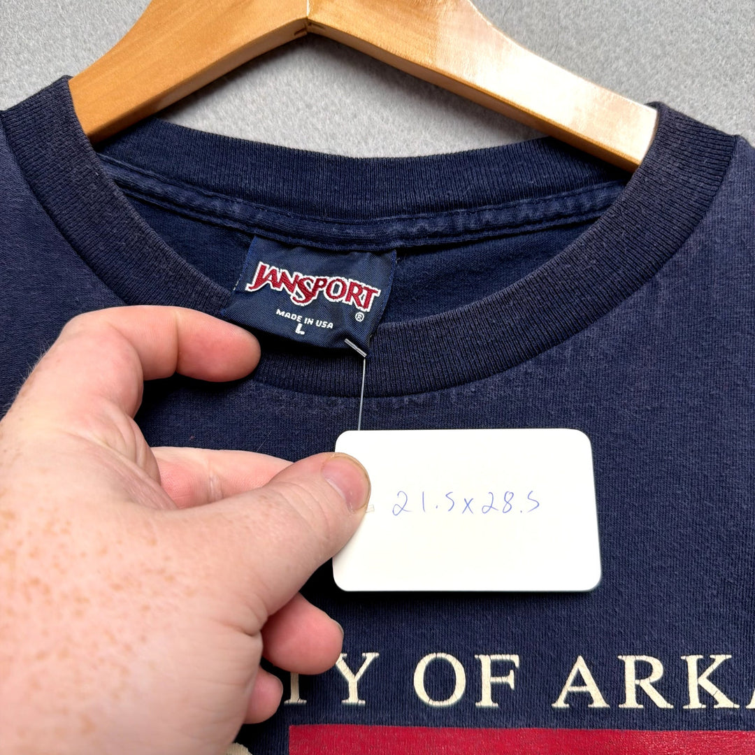 Vintage University of Arkansas USA Flag T Shirt Size Large