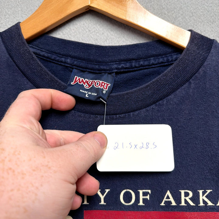 Vintage University of Arkansas USA Flag T Shirt Size Large