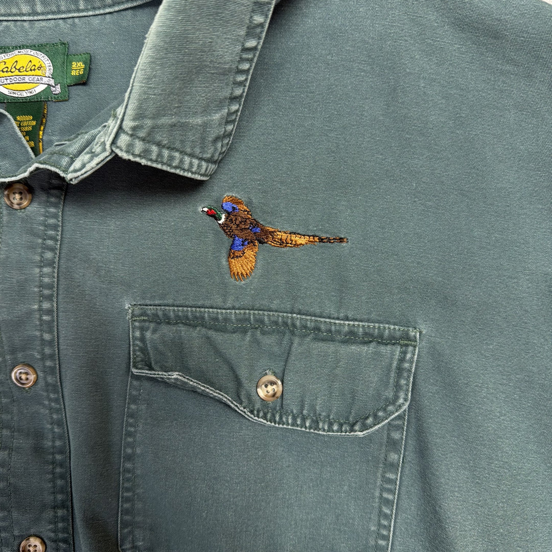 Vintage Cabela's Pheasant Button Down Shirt Size XXL
