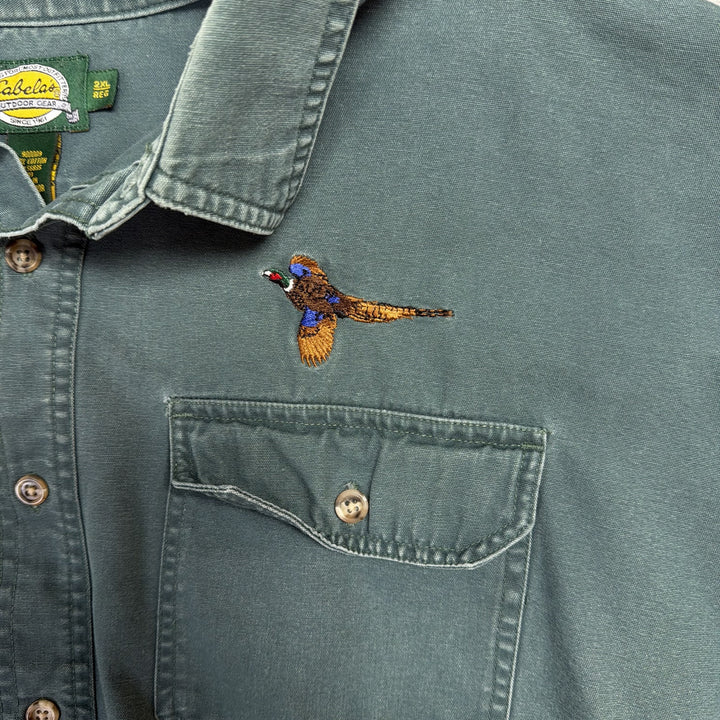 Vintage Cabela's Pheasant Button Down Shirt Size XXL