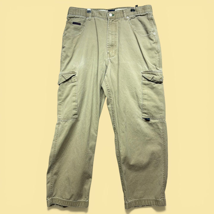 Vintage 90s Tommy Hilfiger Flag Patch Cargo Pants Size 34