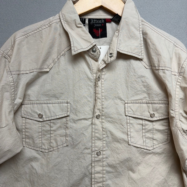 Vintage Y2K Attrak Button Down Shirt Size Large