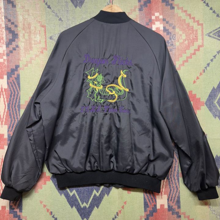 Dragon Flicks Vintage Bomber Jacket Large 90s