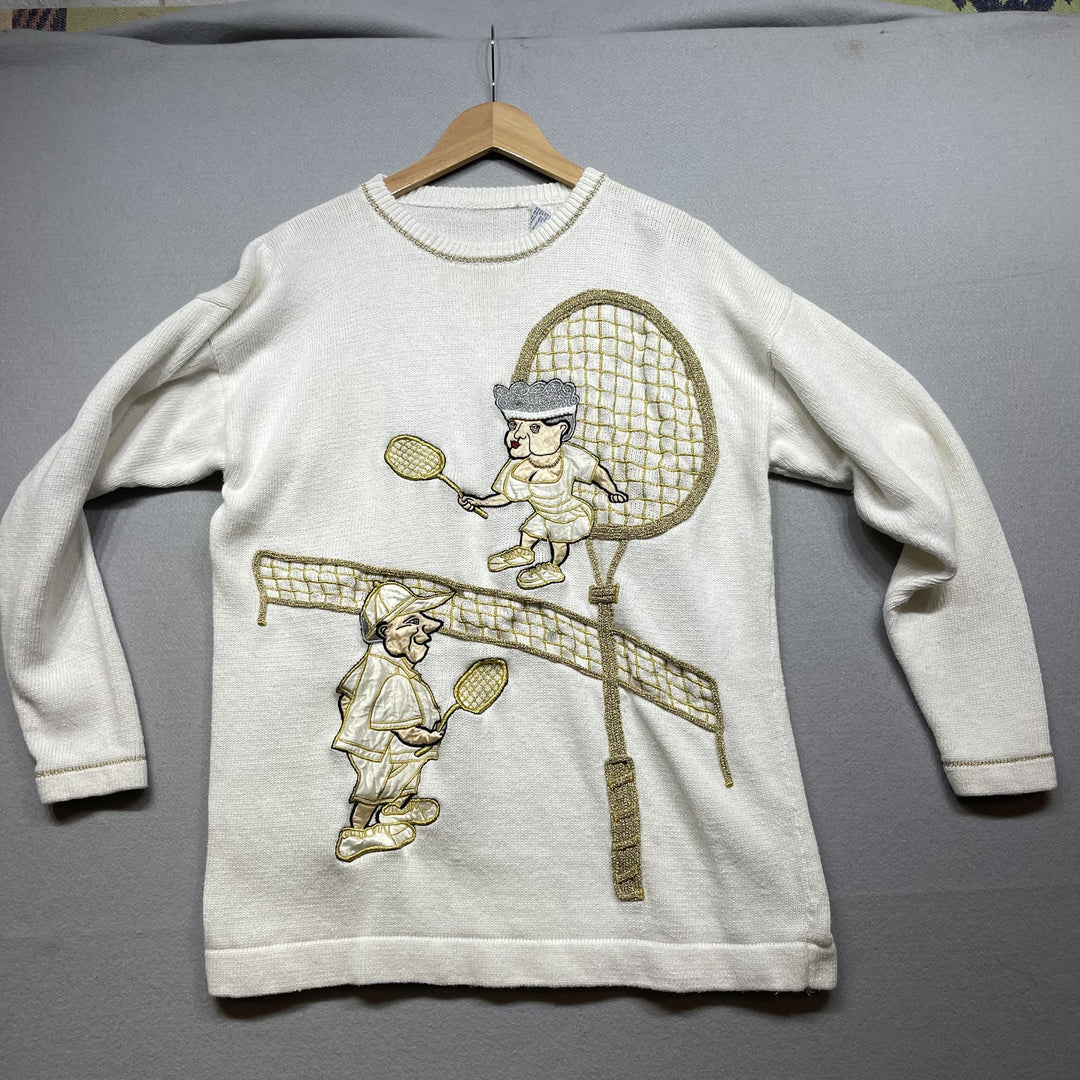 Vintage 90s Tennis Sweater Size Medium