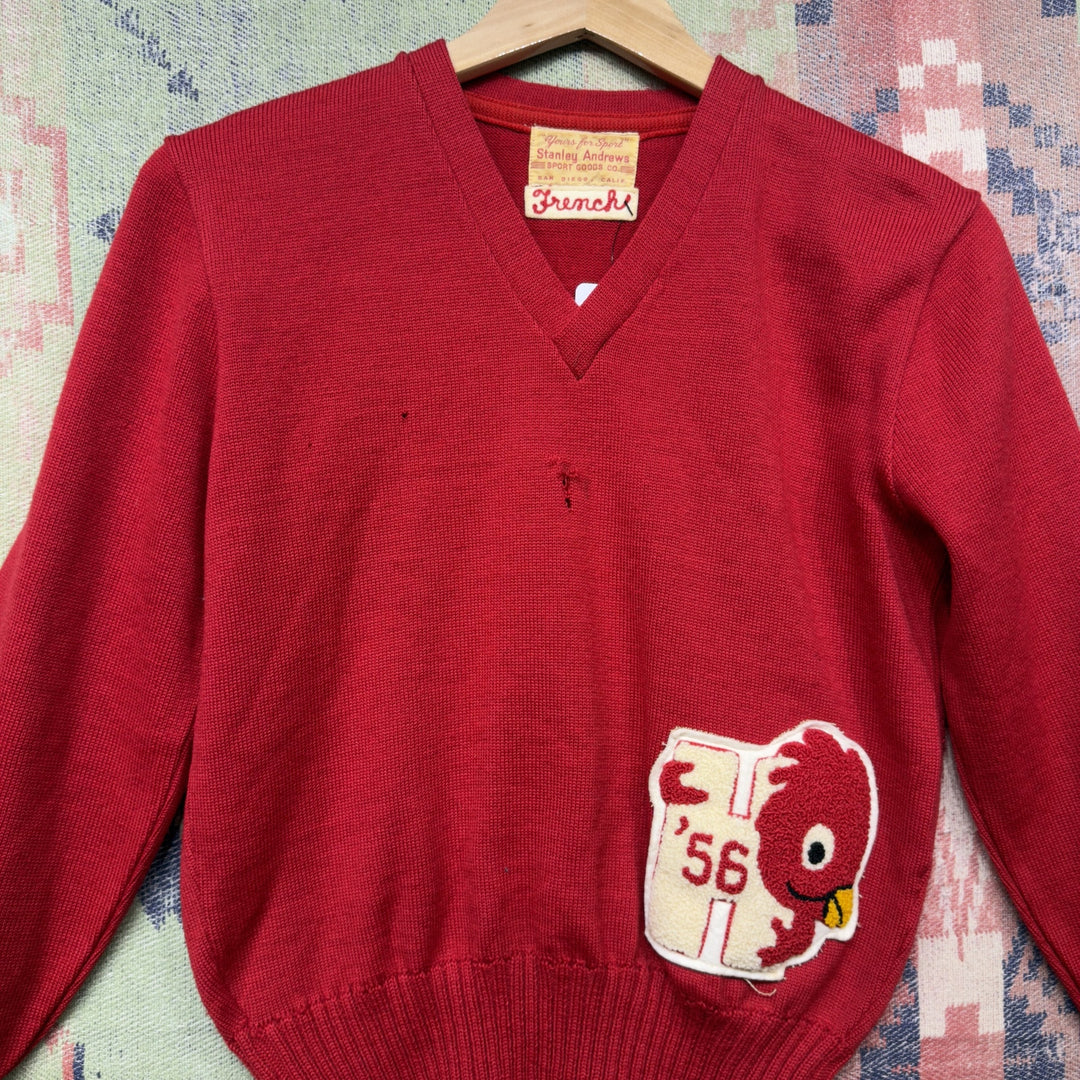 1956 Stanley Andrews Vintage Letter Sweater Size Medium 50s