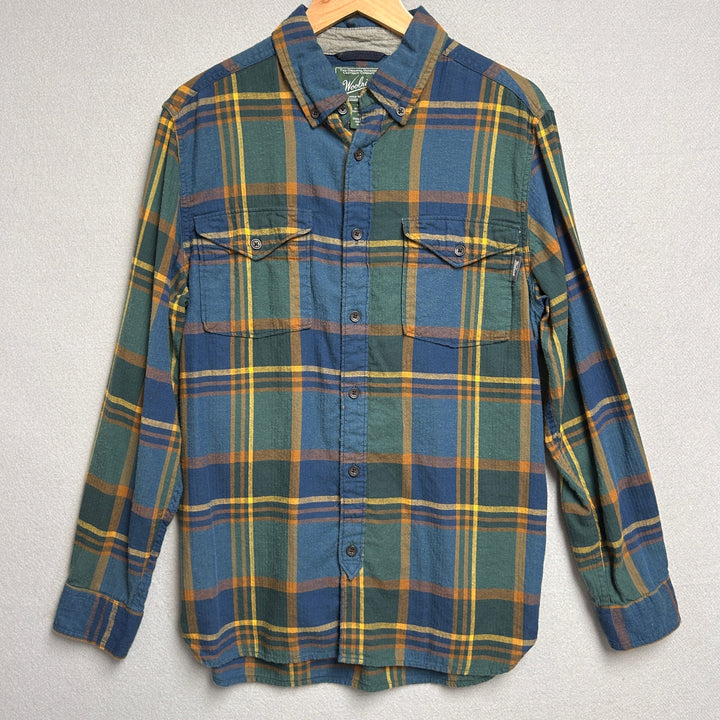 Woolrich Men's Blue Green Plaid Button Down Shirt Size Medium