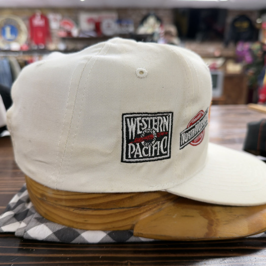 Train Lines Vintage Embroidered Snapback Hat 90s