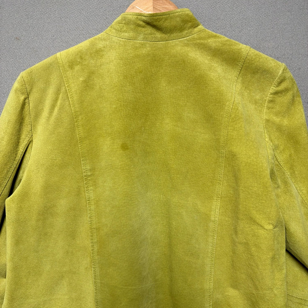 Broken Zipper Y2K Green Leather Jacket Size Large