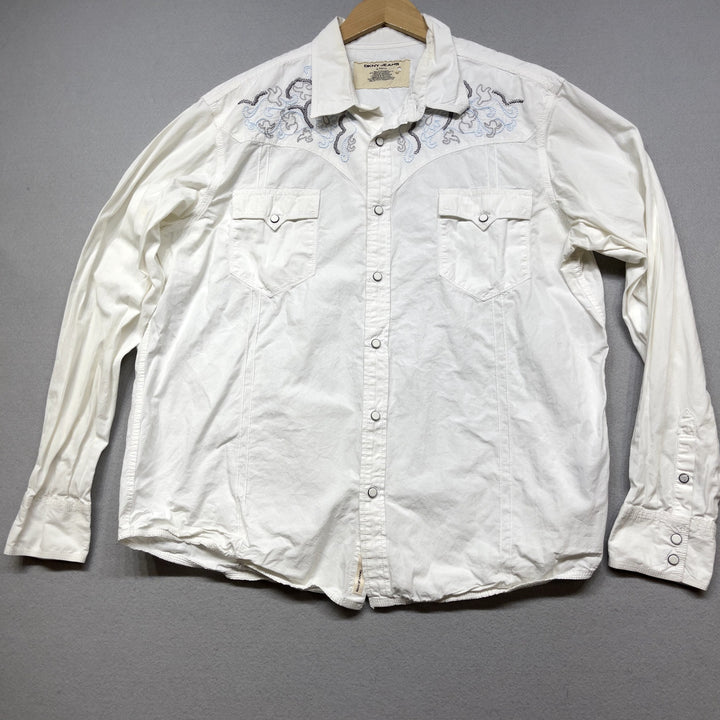 Vintage DKNY Jeans Y2K Pearl Snap Shirt Size XL