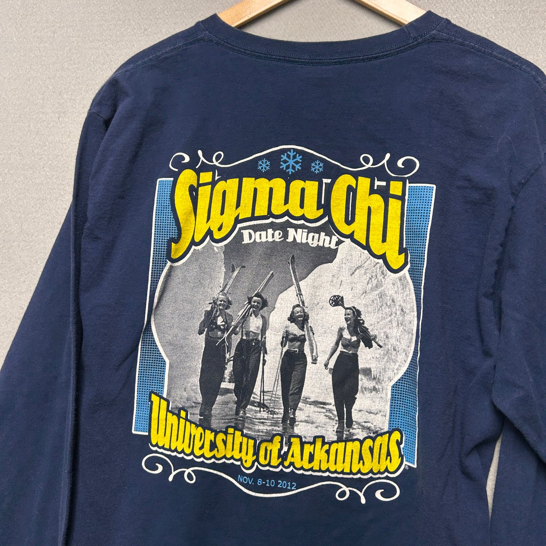 2012 Sigma Chi University of Arkansas Long Sleeve T Shirt size Large