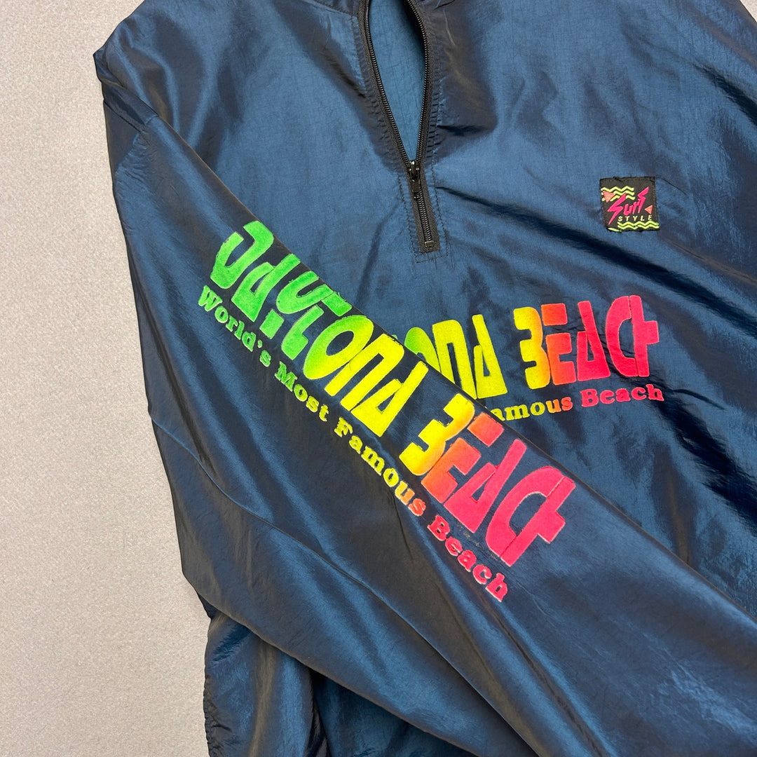 Vintage Surf Style Daytona Beach Windbreaker Jacket Size XXL