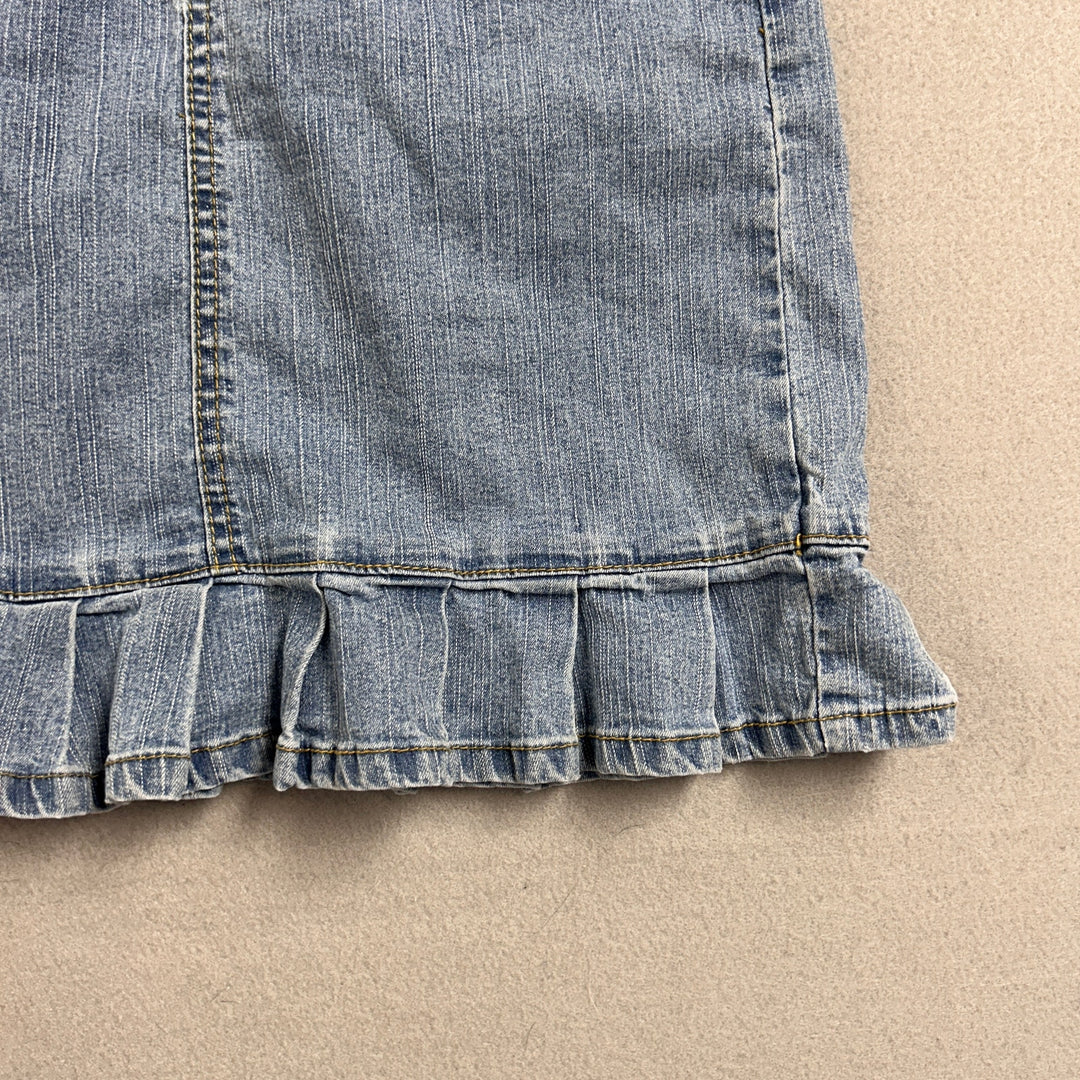 Vintage Angels Jeans Ruffled Denim Skirt Size 28