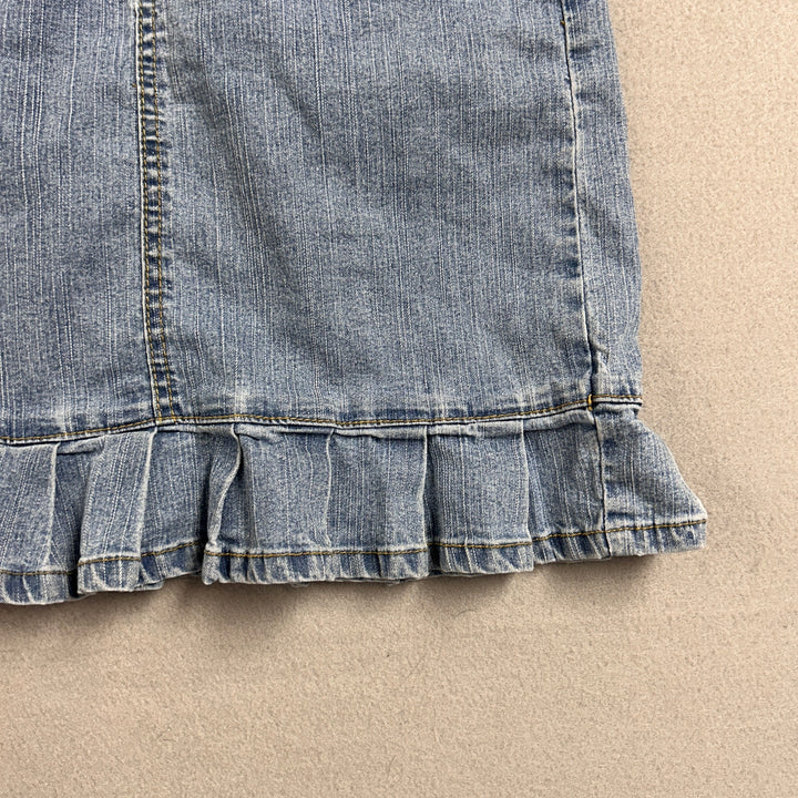 Vintage Angels Jeans Ruffled Denim Skirt Size 28