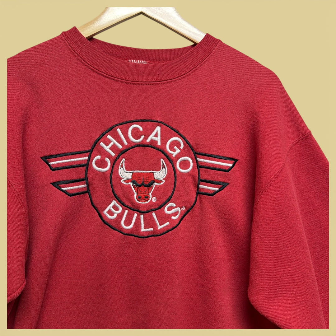 Vintage 90s Chicago Bulls Embroidered Sweatshirt Size Large