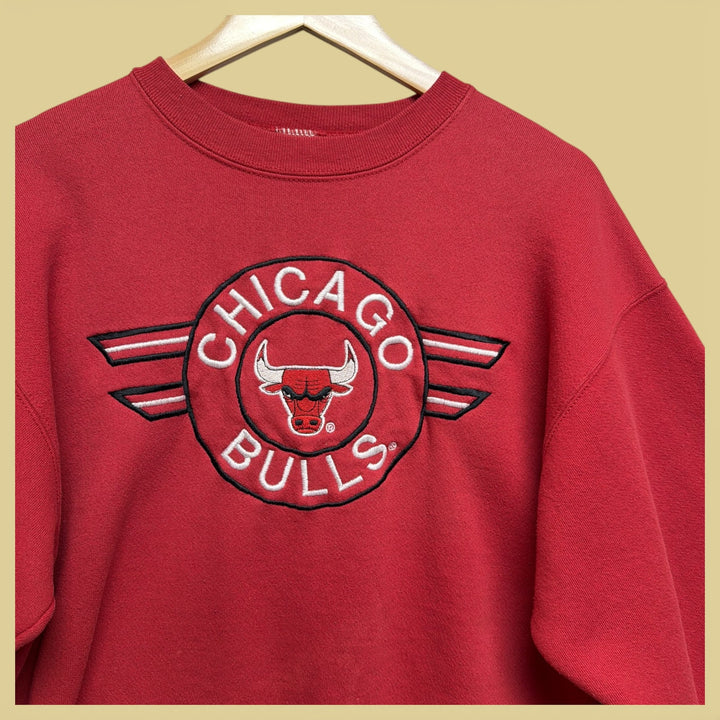 Vintage 90s Chicago Bulls Embroidered Sweatshirt Size Large