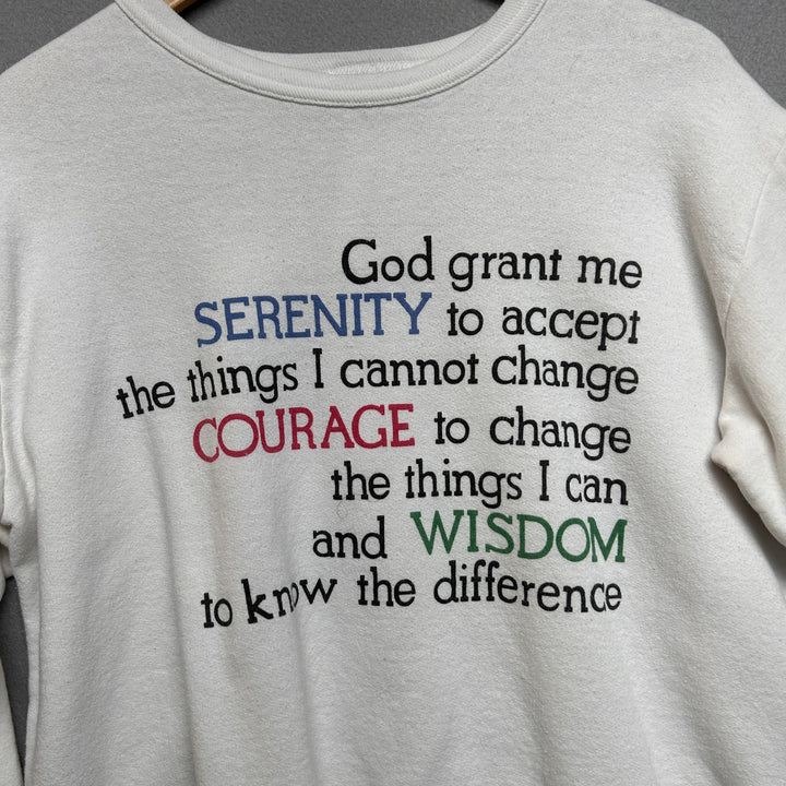 Vintage God Grant Me Serenity Courage Wisdom Sweatshirt Size XL