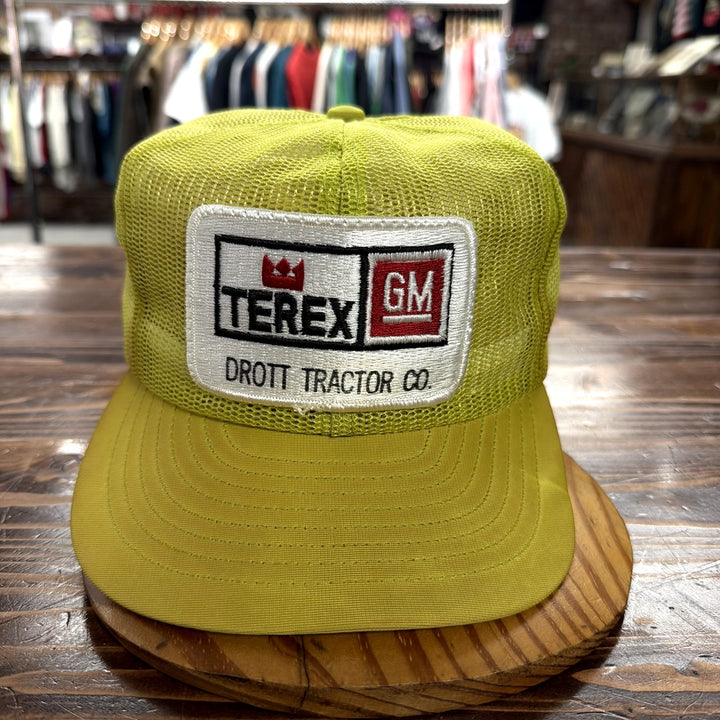 80's Terex GM Drott Tractor Co. Patch Full Mesh Trucker Hat Louisville MFG. Co.