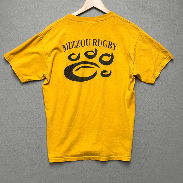 Vintage Mizzou Rugby Yellow T Shirt Size Medium