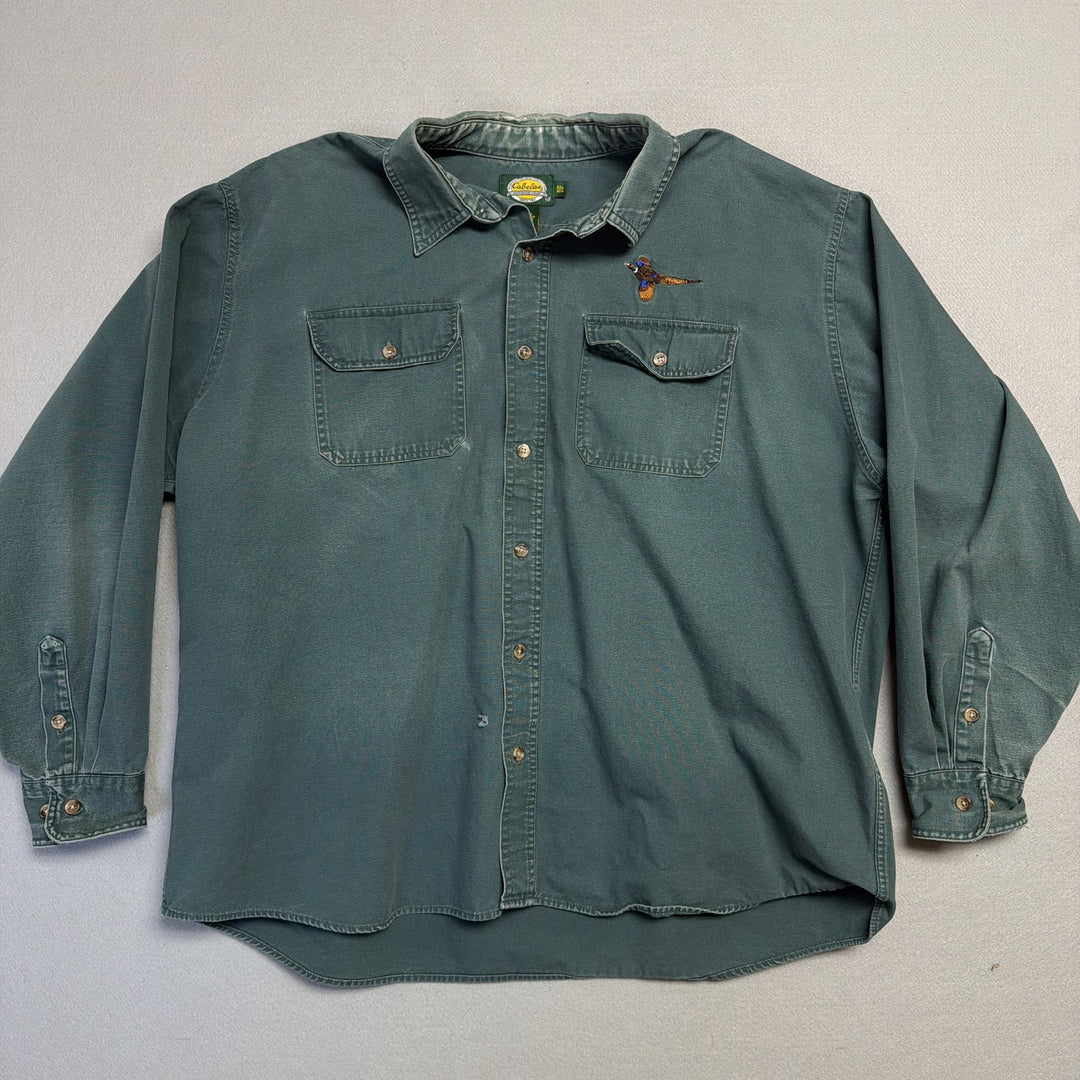 Vintage Cabela's Pheasant Button Down Shirt Size XXL