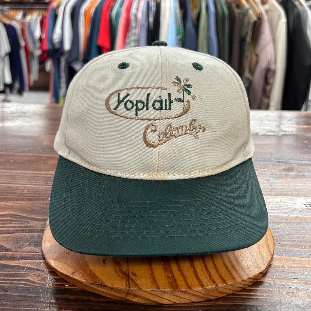 Vintage Yoplait Colombo Yogurt White Green Snapback Hat