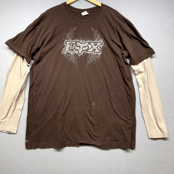 Vintage Fox Racing Long Sleeve Y2K T Shirt Size XXL
