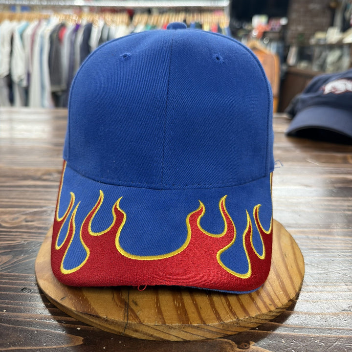 Vintage Y2K Flames Strap Back Hat