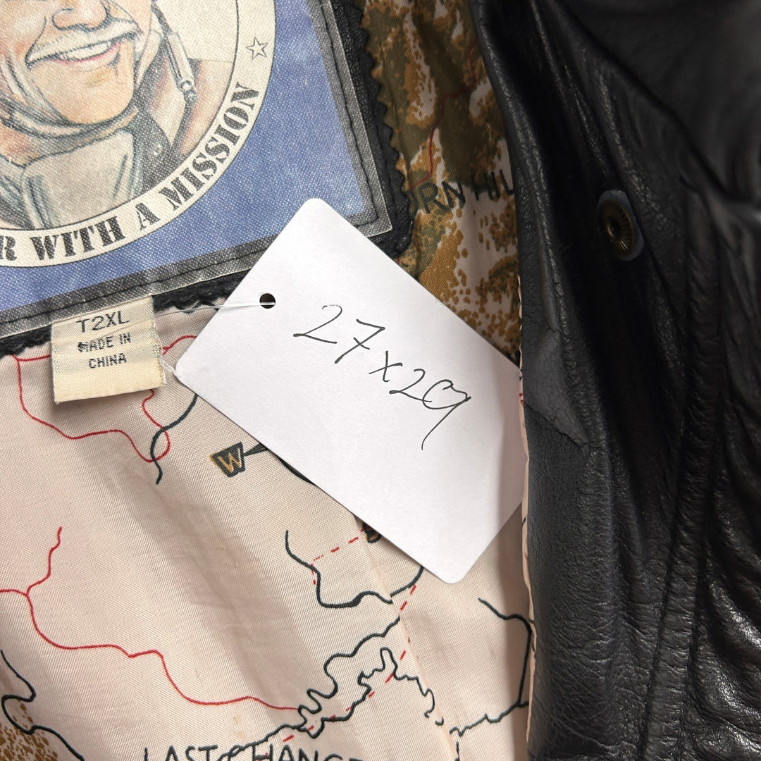 Vintage Durkee's Express A2 Leather Bomber Jacket Size XXL