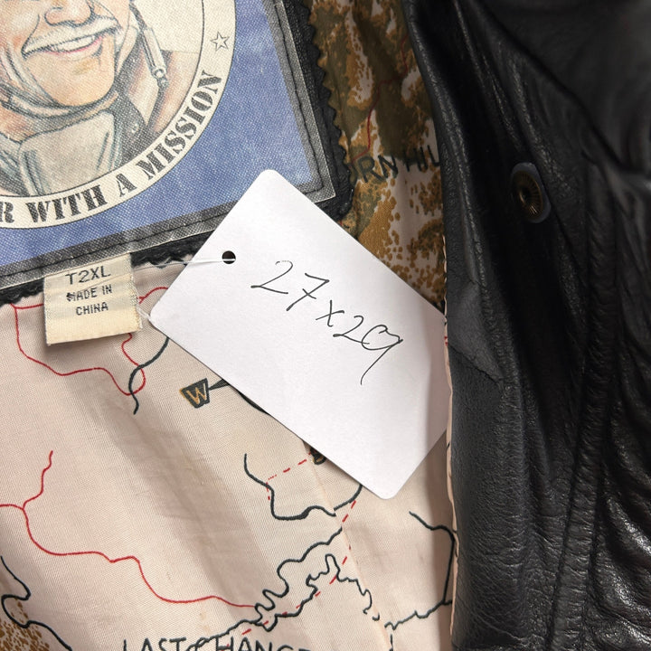Vintage Durkee's Express A2 Leather Bomber Jacket Size XXL