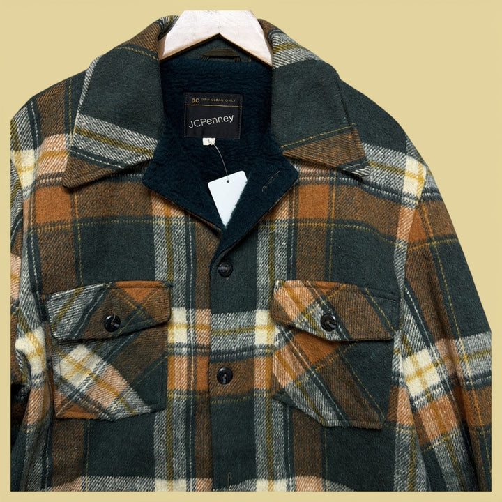 Vintage 70s JCPenney Plaid Shirt Jacket Size Large