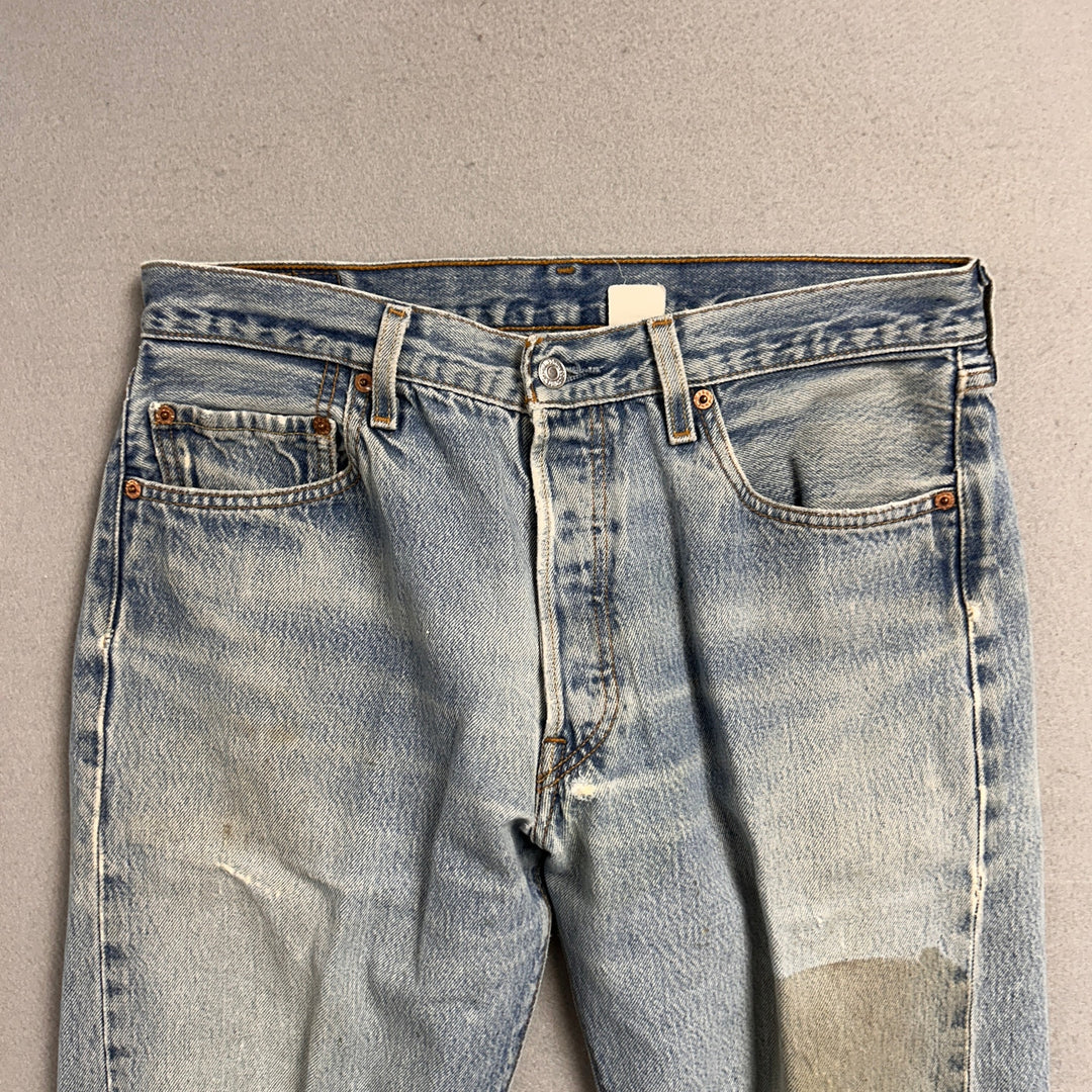 Vintage Levi's 501xx Light Wash Distressed Jeans Made in USA Men's 34x29