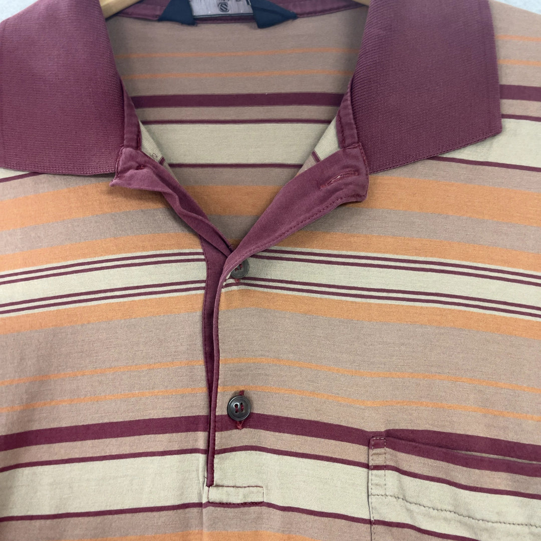 Vintage Ermenegildo Zegna Striped Polo Shirt size Medium