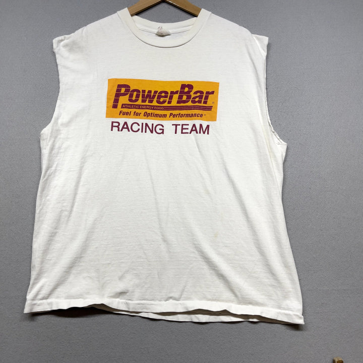 Vintage Power Bar Racing Team Cut Off T Shirt Size XL