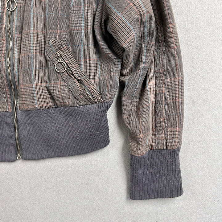 Paris Blues Plaid Y2K Cropped Jacket Size XL