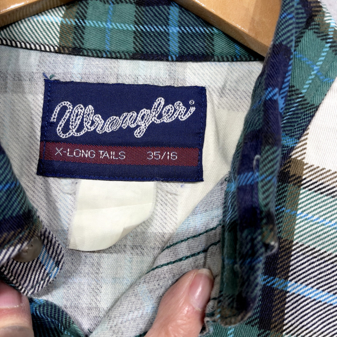 Vintage Wrangler Plaid Button Down Shirt size Large