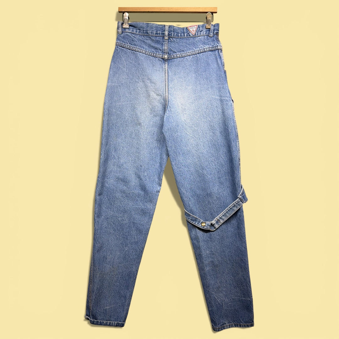 Vintage Guess Paris 80s Strap Pocket Jeans Size 28
