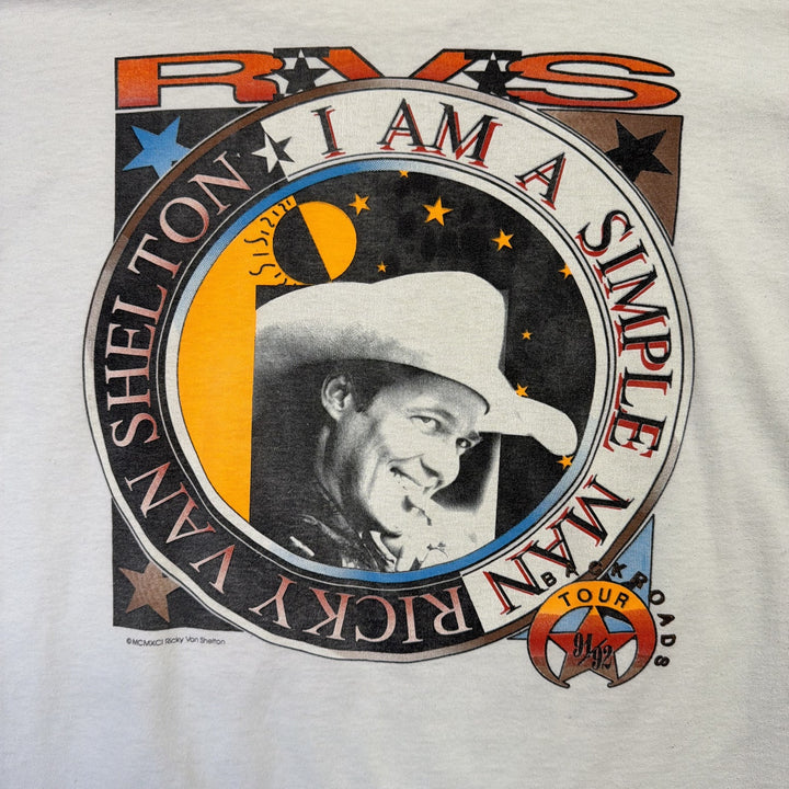 Vintage Ricky Van Shelton Backroads Tour Country T Shirt Size XL