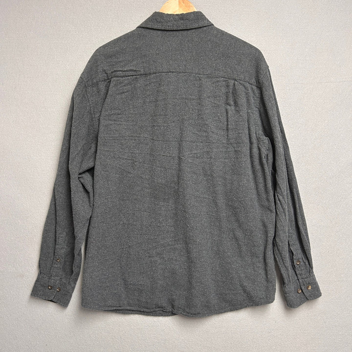 Men's Faded Glory Grey Double Pocket Flannel Button Up XL
