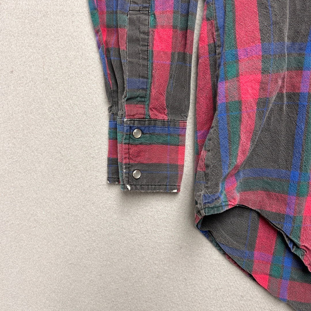 Vintage Ely Cattleman Plaid Pearl Snap Shirt Size XLT