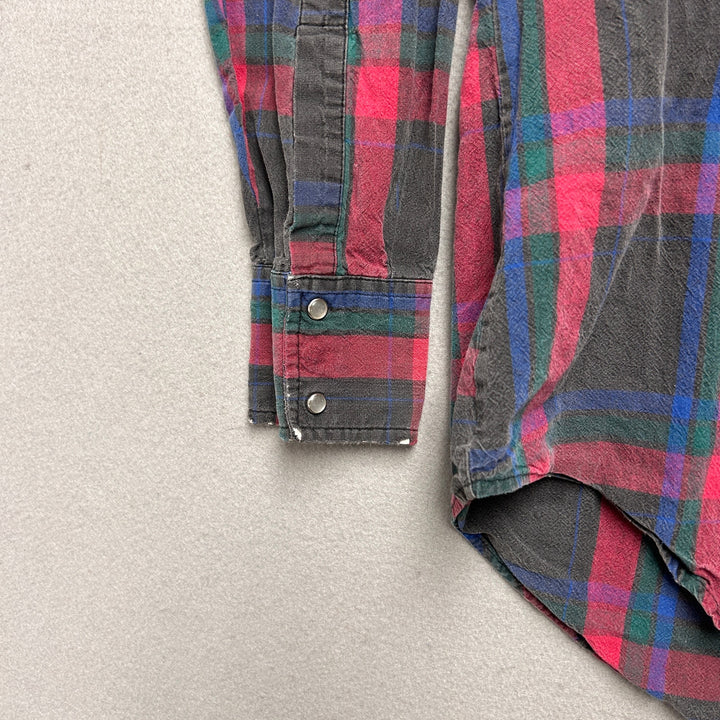 Vintage Ely Cattleman Plaid Pearl Snap Shirt Size XLT