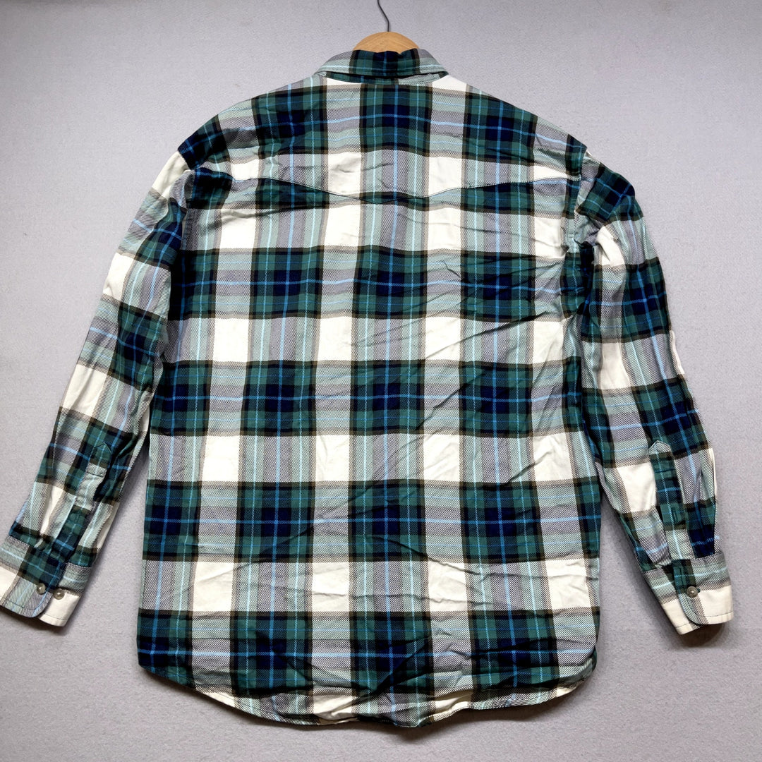 Vintage Wrangler Plaid Button Down Shirt size Large