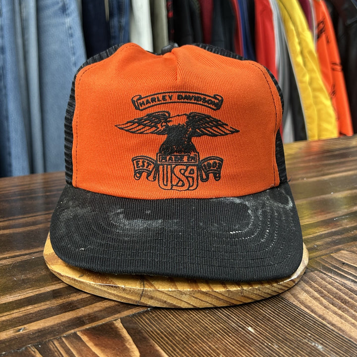 Vintage Harley Davidson 80s Snapback Trucker Hat Read Description