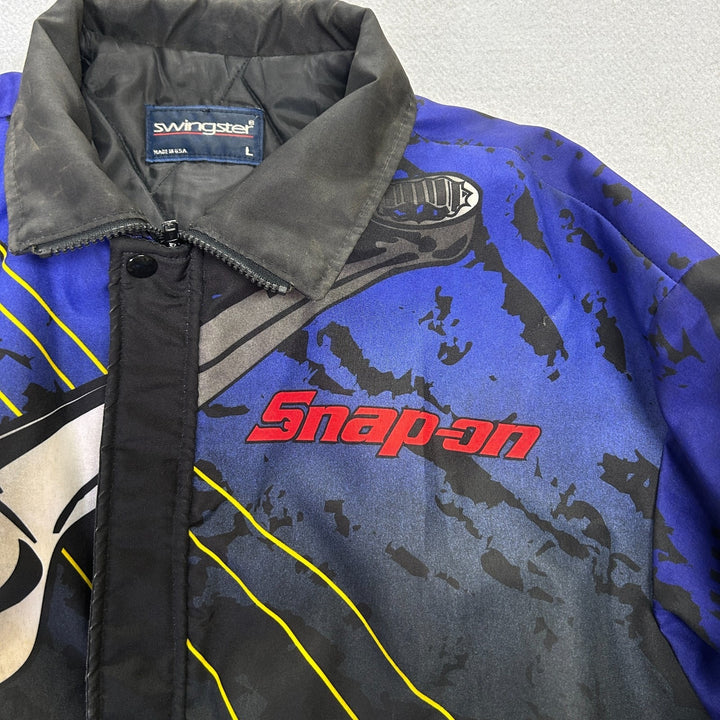 Vintage Snap-On Tools Jacket Racing Bomber Full Zip AOP Men's Size Large