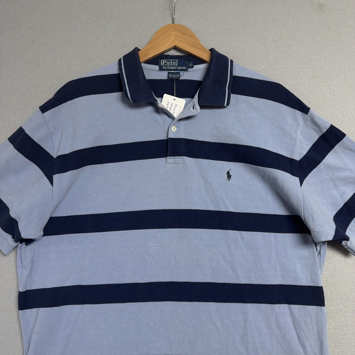 Vintage Ralph Lauren Two Tone Blue Polo Shirt Size XL