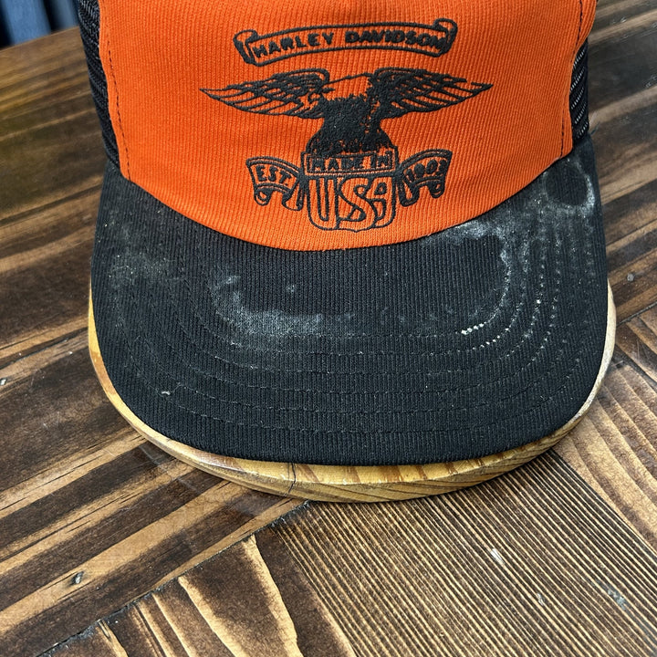 Vintage Harley Davidson 80s Snapback Trucker Hat Read Description
