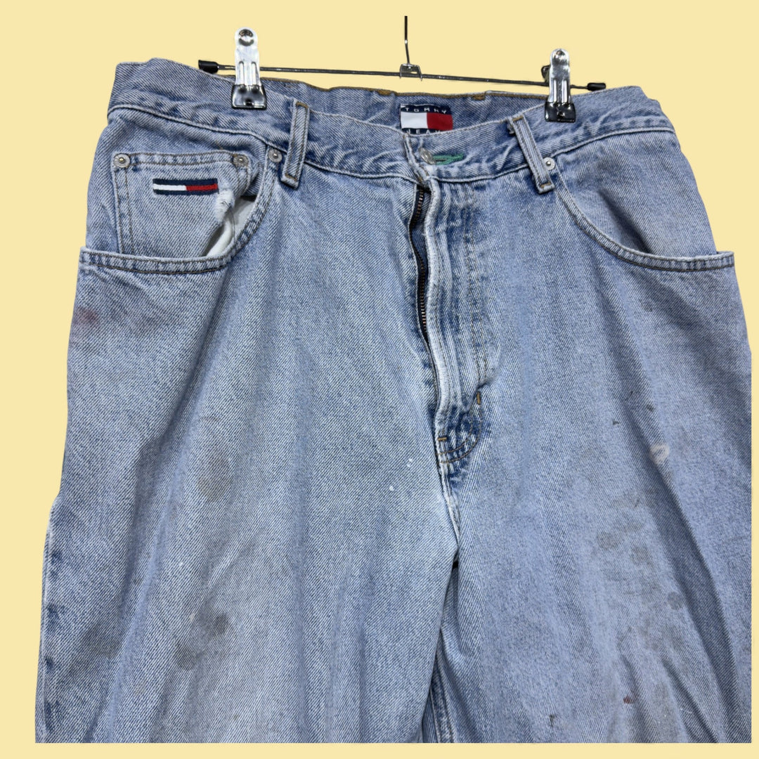 Vintage Tommy Hilfiger 90s Baggy Big Flag Jeans Size 32