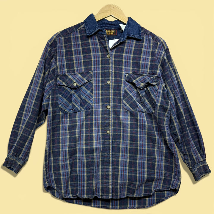 Vintage 90s Faded Glory Button Down Shirt Size Large